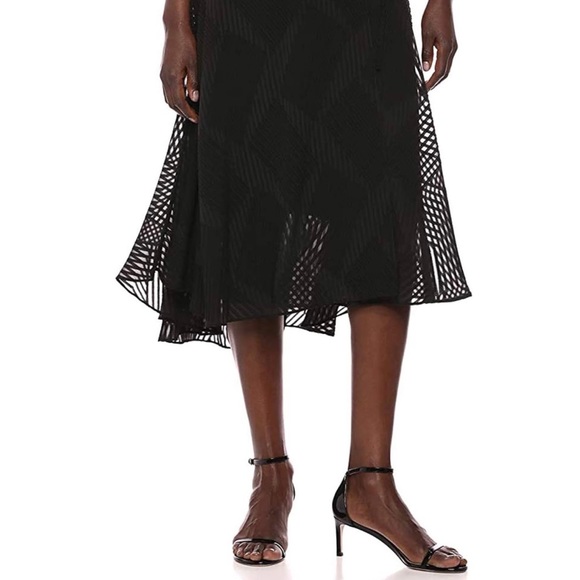 Calvin Klein Black Shadow Stripe Wrap Dress - Picture 4 of 6